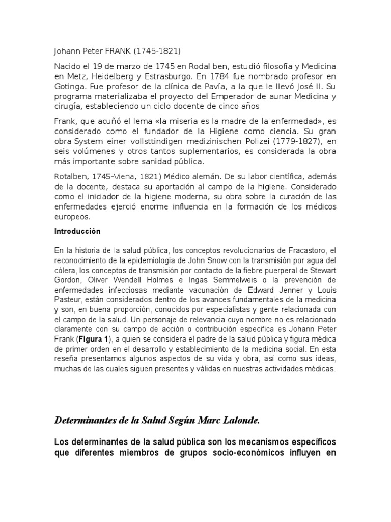Johann Peter FRANK | PDF | Medicina | Entorno natural