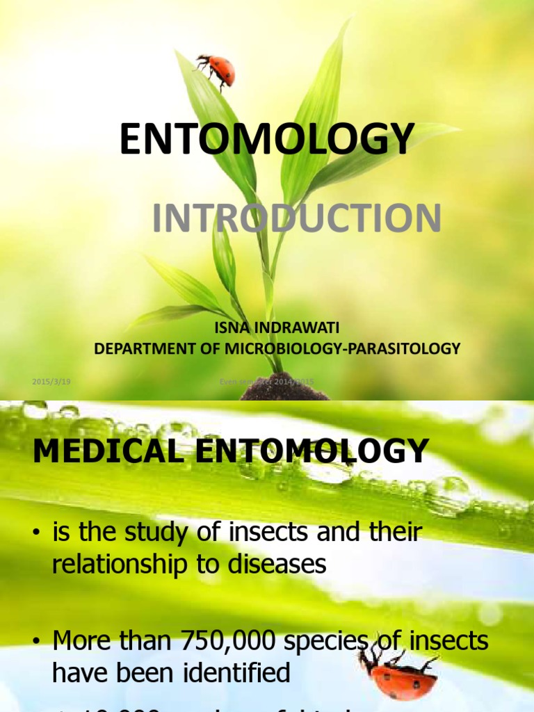 An Introduction to Medical Entomology Morphology, Life Cycles, Disease