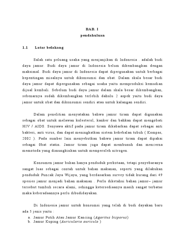 Proposal Penelitian Jamur Tiram