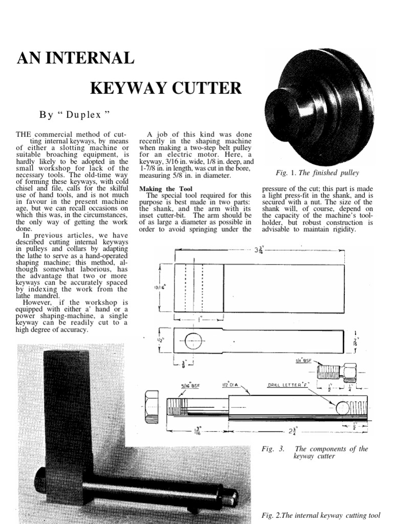 An Internal Keyway Cutter By “ Duplex ” Tools Manufactured Goods