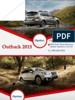 Subaru Outback 2015 - Caractéristiques, prix, garantie
