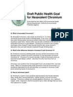 Draft Public Health Goal For Hexavalent Chromium