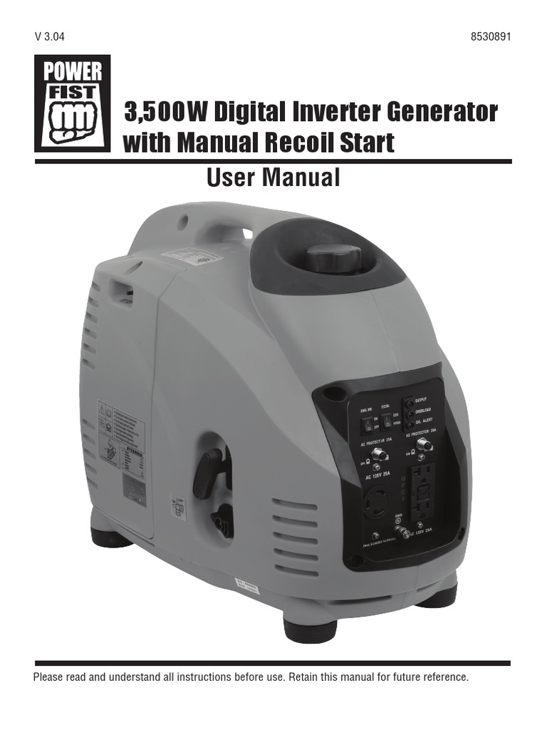 3500 Watt Inverter Generator | PDF | Switch | Ac Power Plugs And Sockets