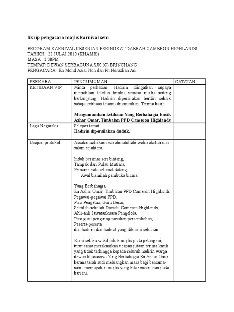 Pengacaraan Majlis Pdf