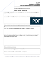 Eltdp Annual Development Plan and Record: English Proficiency