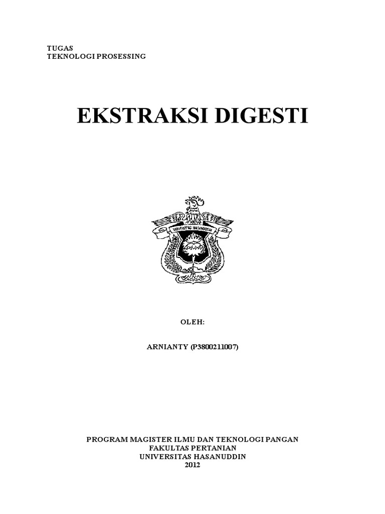 Metode Ekstraksi Digesti dalam Pangan | PDF
