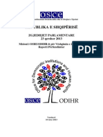 Raporti I OSBE/ODIHR-it Për Zgjedhjet e Vitit 2013 Në Shqipëri
