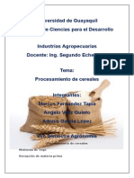 Procesamiento de cereales y molienda de trigo, arroz y maíz