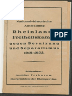 Rheinlands Freiheitskampf gegen Besatzung Und Separatismus 1918 - 1935