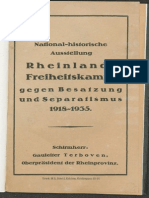 Rheinlands Freiheitskampf Gegen Besatzung Und Separatismus 1918 - 1935