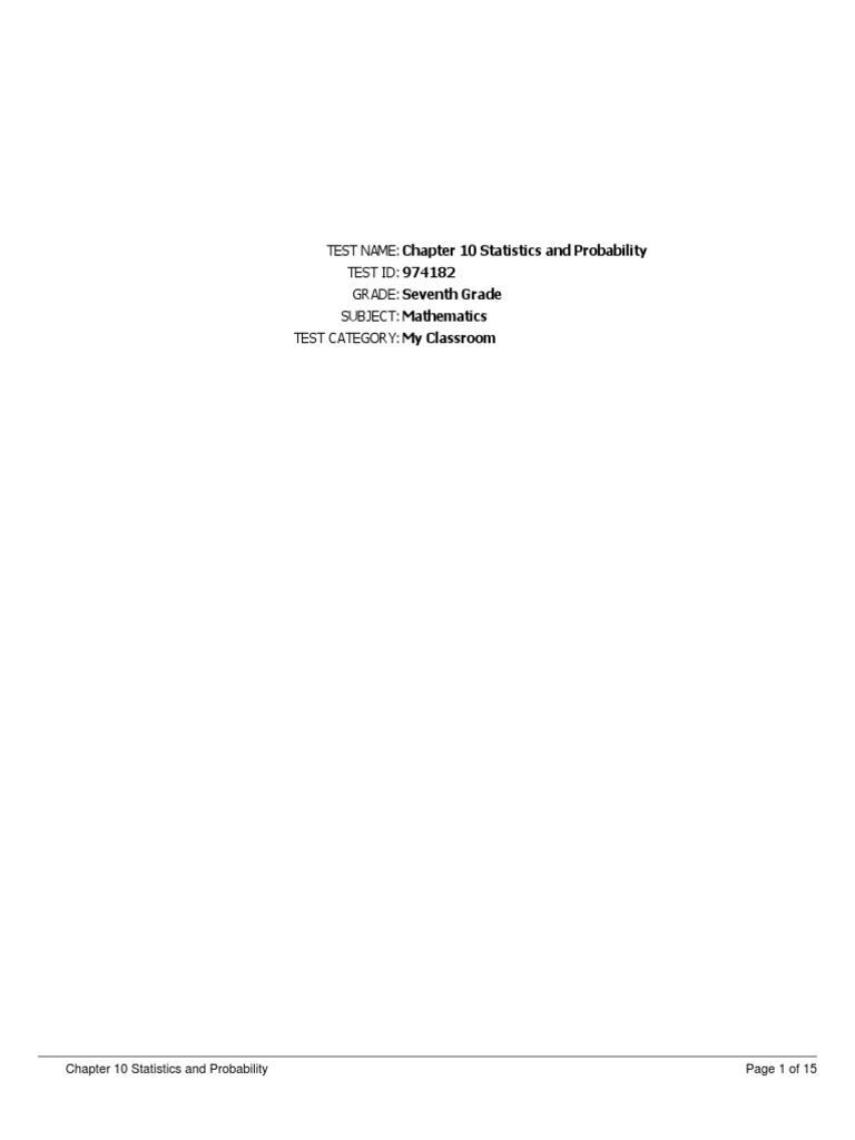 Statistics and Probability for 7th Grade | PDF | Sampling (Statistics ...