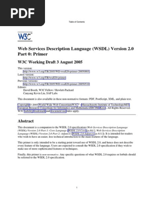 Wsdl 2 0 Primer Xml Schema Soap