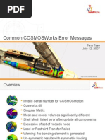 Common COSMOSWorks Error Messages