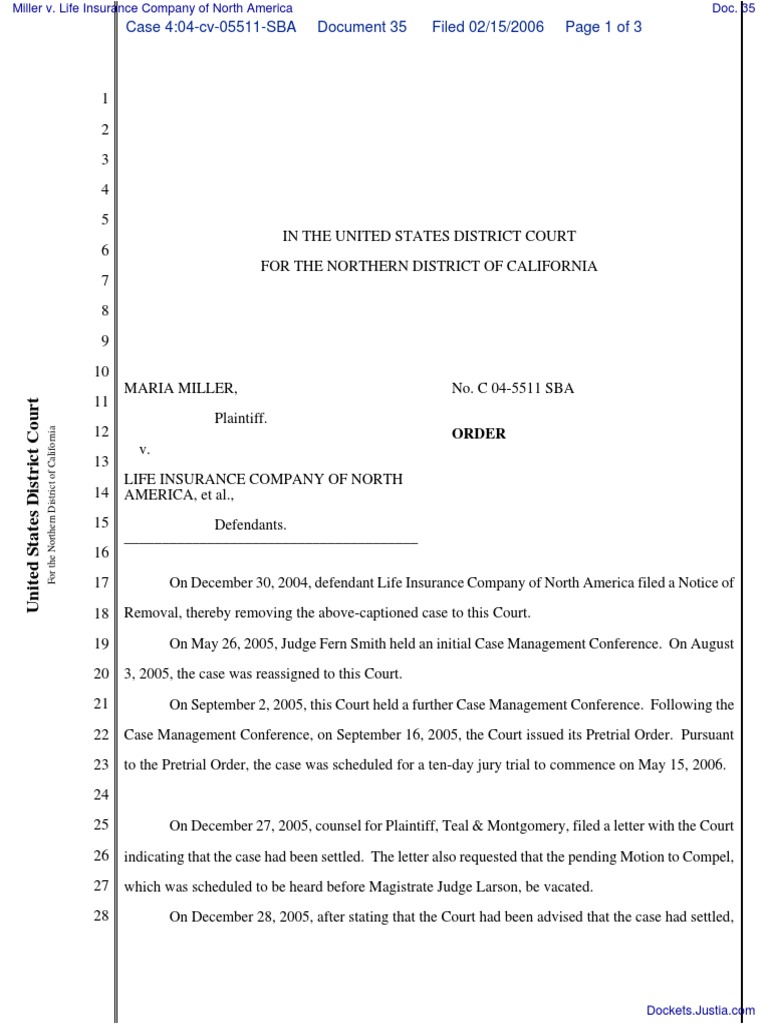 Miller v. Life Insurance Company of North America