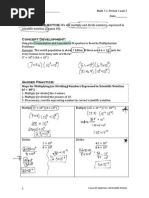 Lesson 65-Operations With Scientific Notation