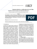 Dependencia de la resistencia eléctrica y verificación de Ley de Ohm