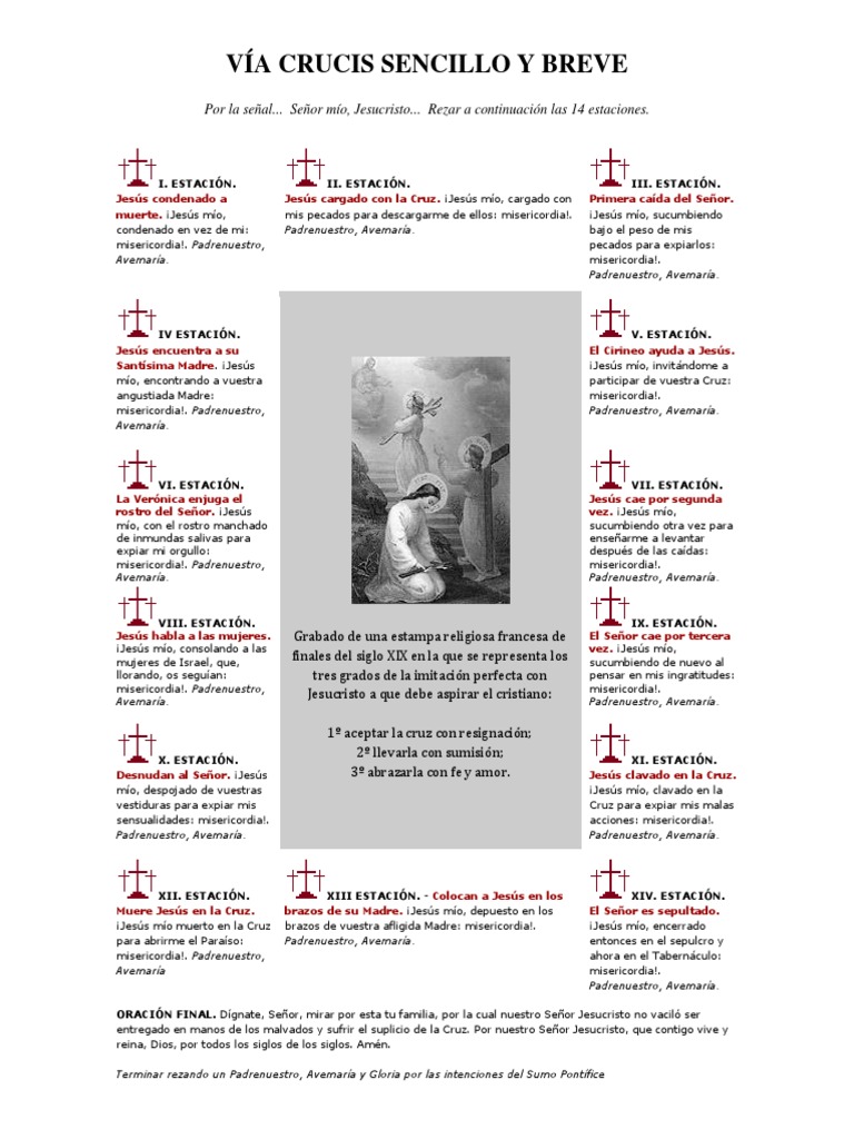 Vía Crucis Sencillo y Breve Devocionario Católico Estaciones de la