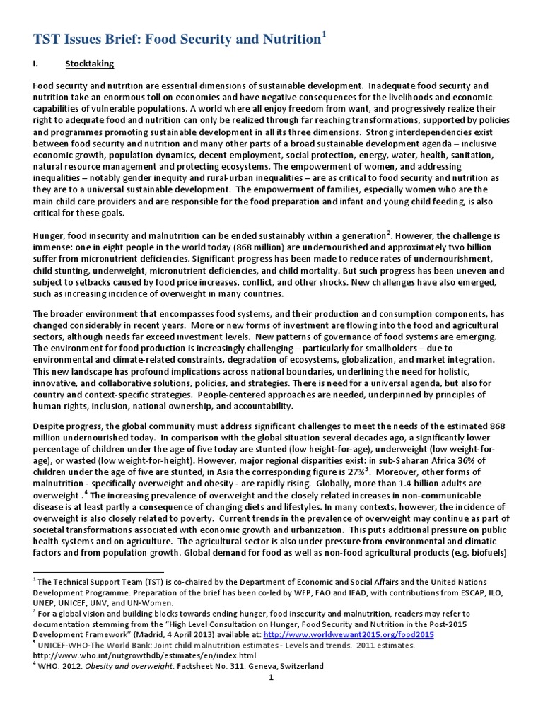 Food Security and Nutrition Challenges | PDF | Food Security | Malnutrition