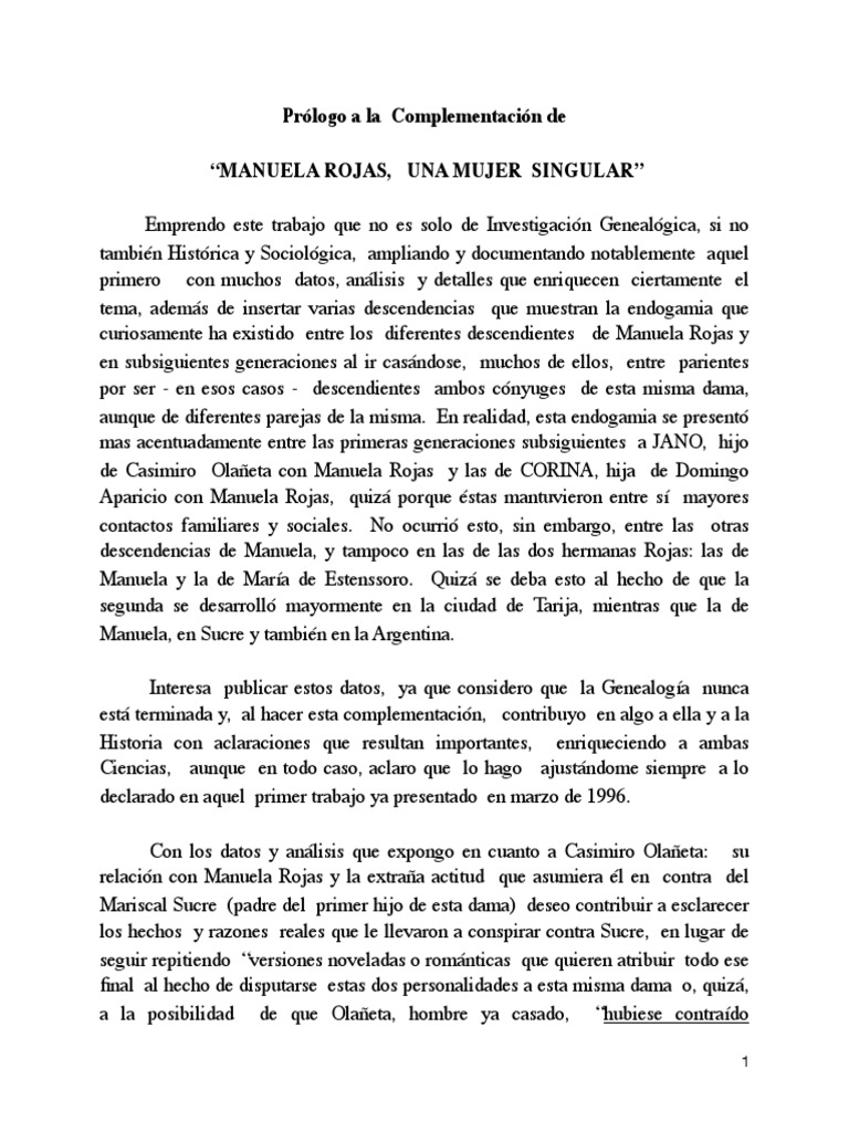 Manuela Rojas: Genealogía y Legado | PDF | María, madre de Jesús ...