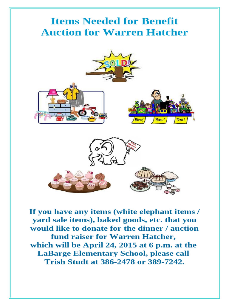 Donation Items for Warren Hatcher Auction | PDF | Marketing | Business