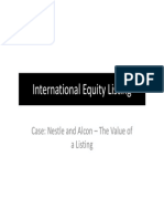 International Equity Listing: Case: Nestle and Alcon - The Value of A Listing
