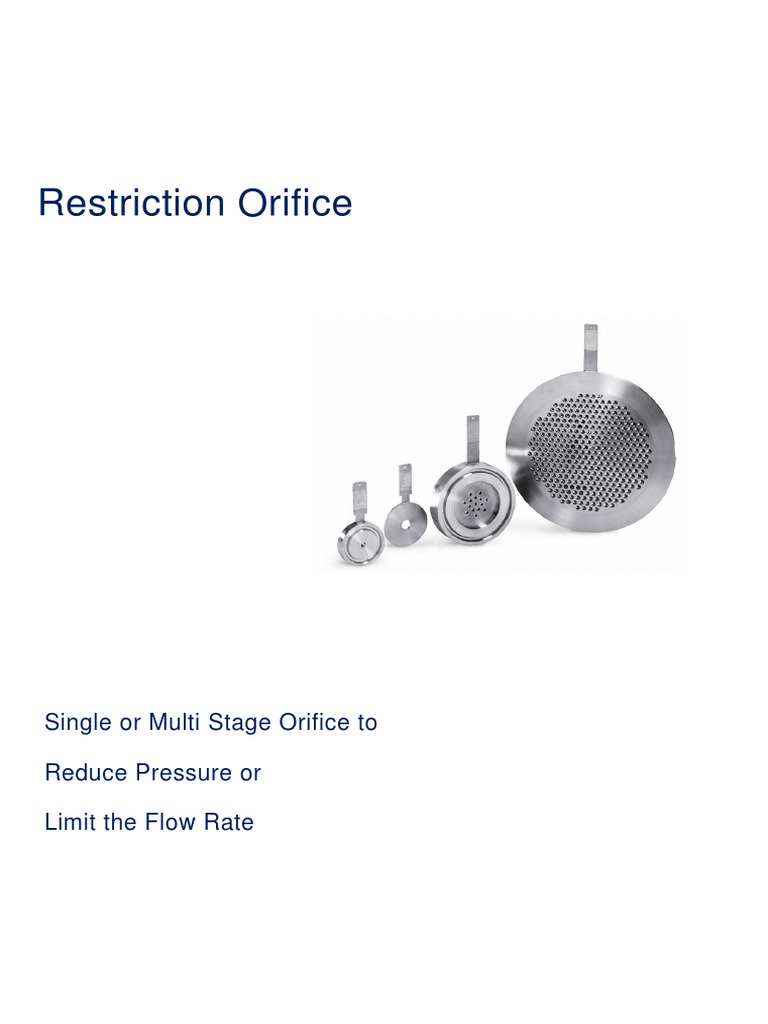 Restriction Orifice CPP PDF Energy Technology Hydraulic Engineering