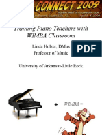 Training Piano Teachers With Wimba Classroom: Linda Holzer, Dmus Professor of Music University of Arkansas-Little Rock