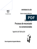 Unidad 4.3. Procesos de Mecanizado No Convencionales