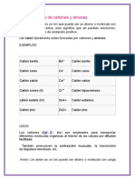 Caracteristicas de Cationes y Aniones