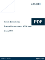 Edexcel International AS/A level grade boundaries January 2015