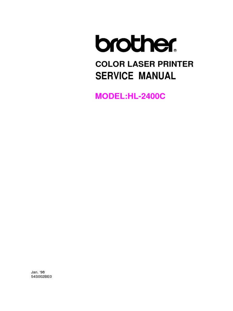 HL-2400C User, Parts, And Service Manual | Printer (Computing) |