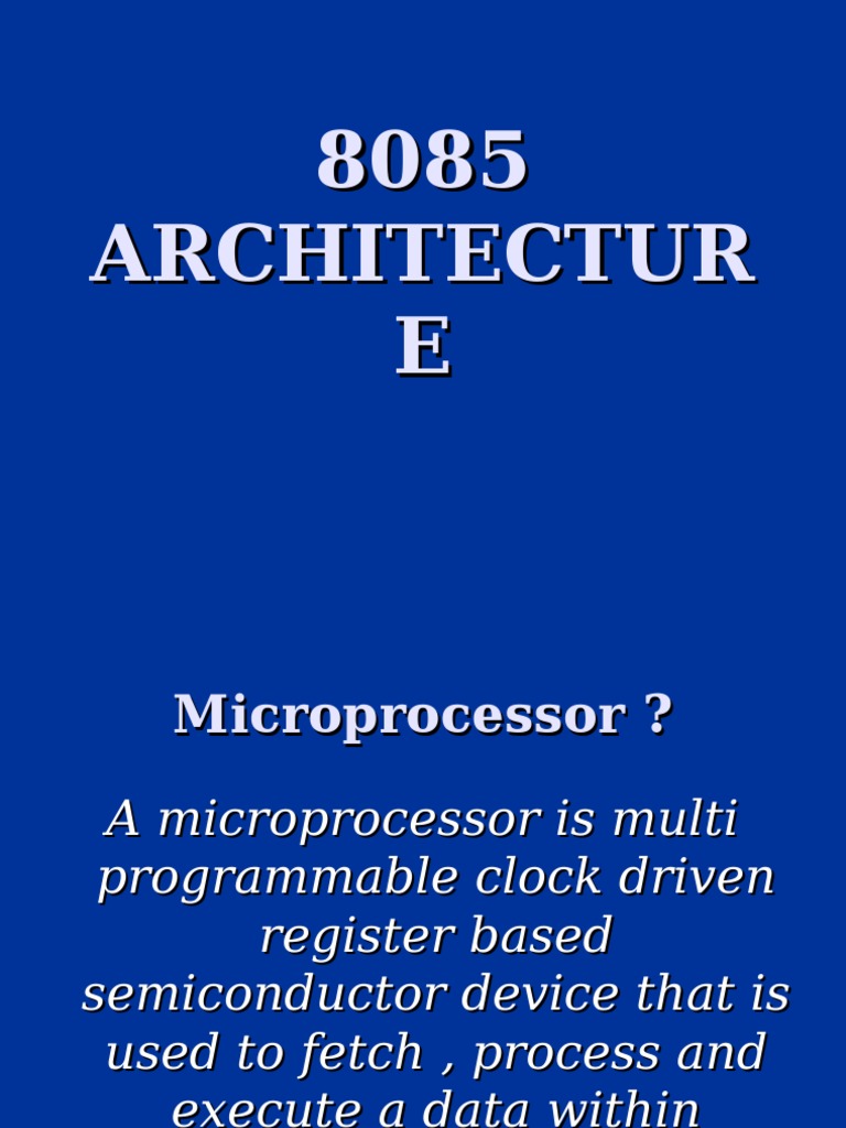 8085 Architecture | PDF | Instruction Set | Digital Technology