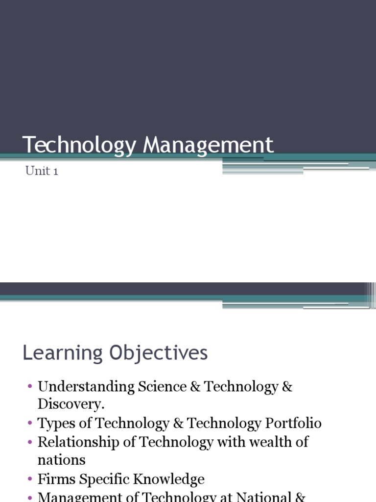 Understanding Technology Management Concepts | PDF | Strategic ...