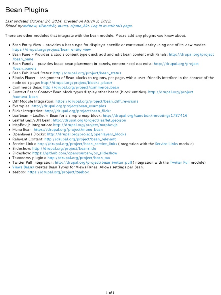 Bean Module Integration Plugins | PDF | Art | Computers