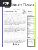 Download Grimsby Quilterss Guild Newsletter April 2015 by Roxanne Conley SN261347392 doc pdf