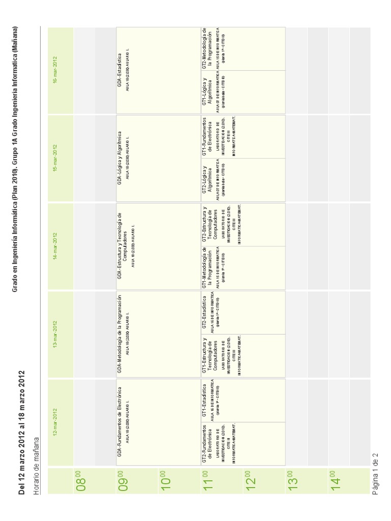 Horario 2Q | PDF