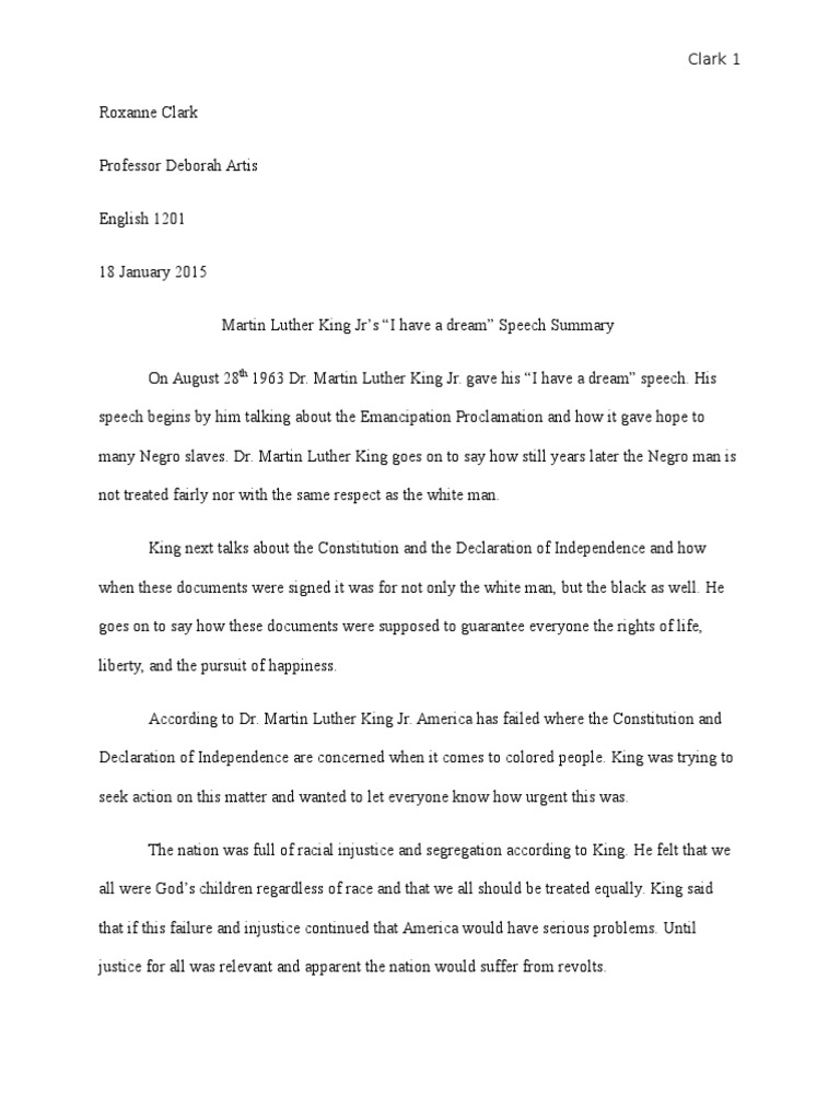 i have a dream summary Politics The United States