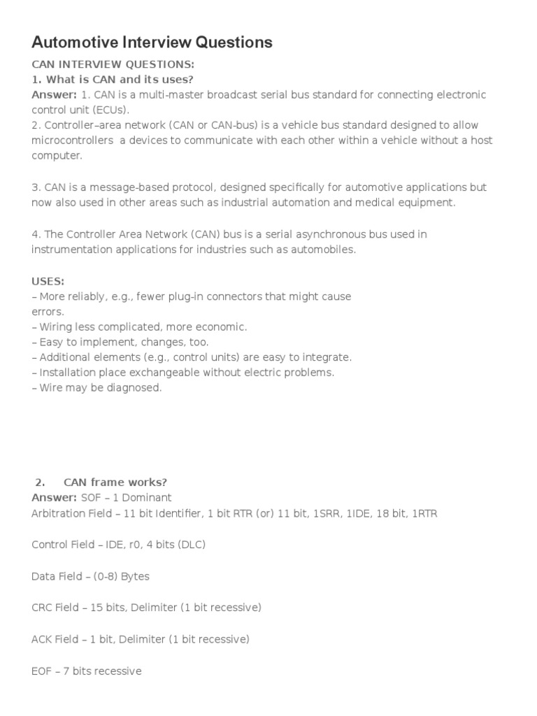 Automotive Interview Questions Instruction Set Cpu Cache