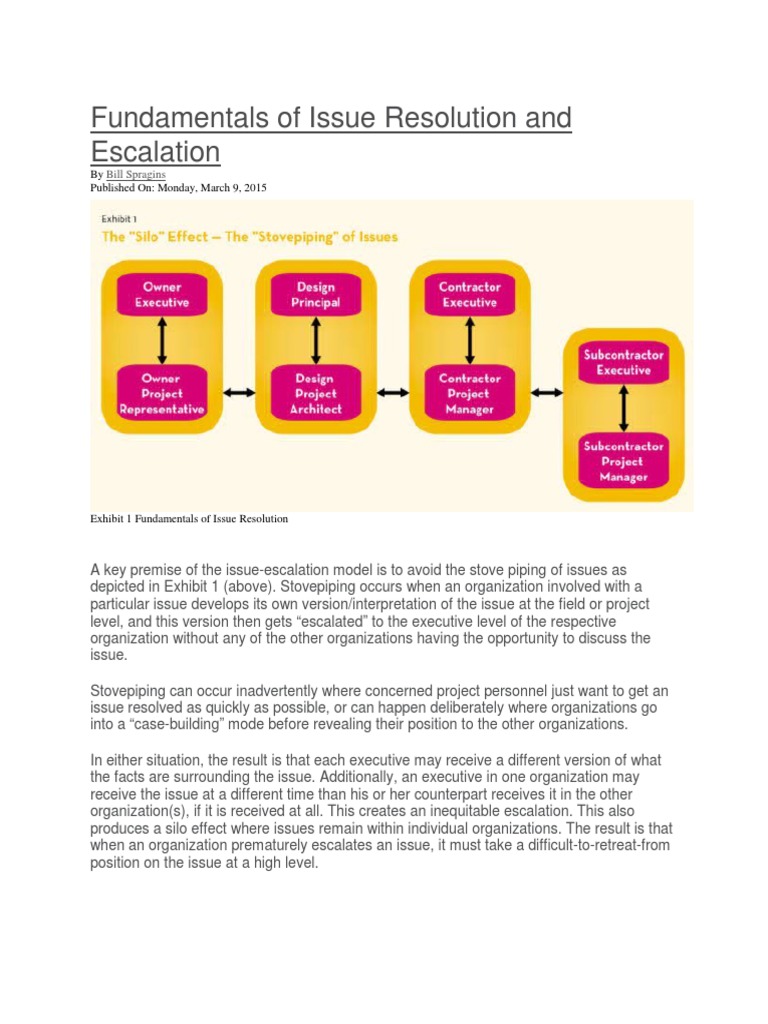 Fundamentals of Issue Resolution and Escalation | PDF | Leadership ...