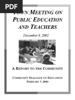 T M P E T: OWN Eeting ON Ublic Ducation AND Eachers