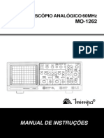 Manual Osciloscópio Analógico 60MHz MO-1262 - MINIPA