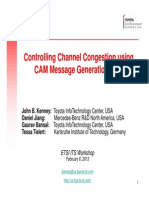 Controlling Channel Congestion Using CAM Message Generation Rate