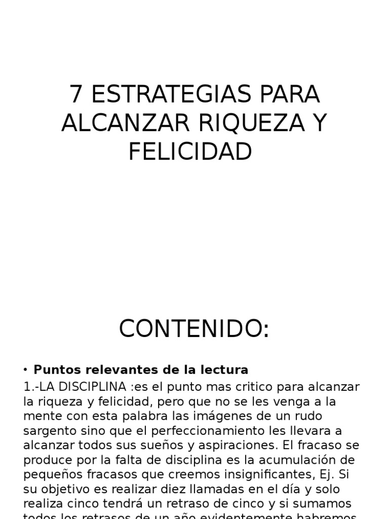 7 Estrategias para Alcanzar Riqueza y Felicidad | PDF | Negocios