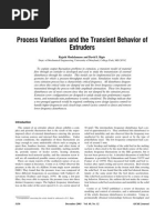 Process Variations and The Transient Behavior of Extruders: Rajath Mudalamane and David I. Bigio