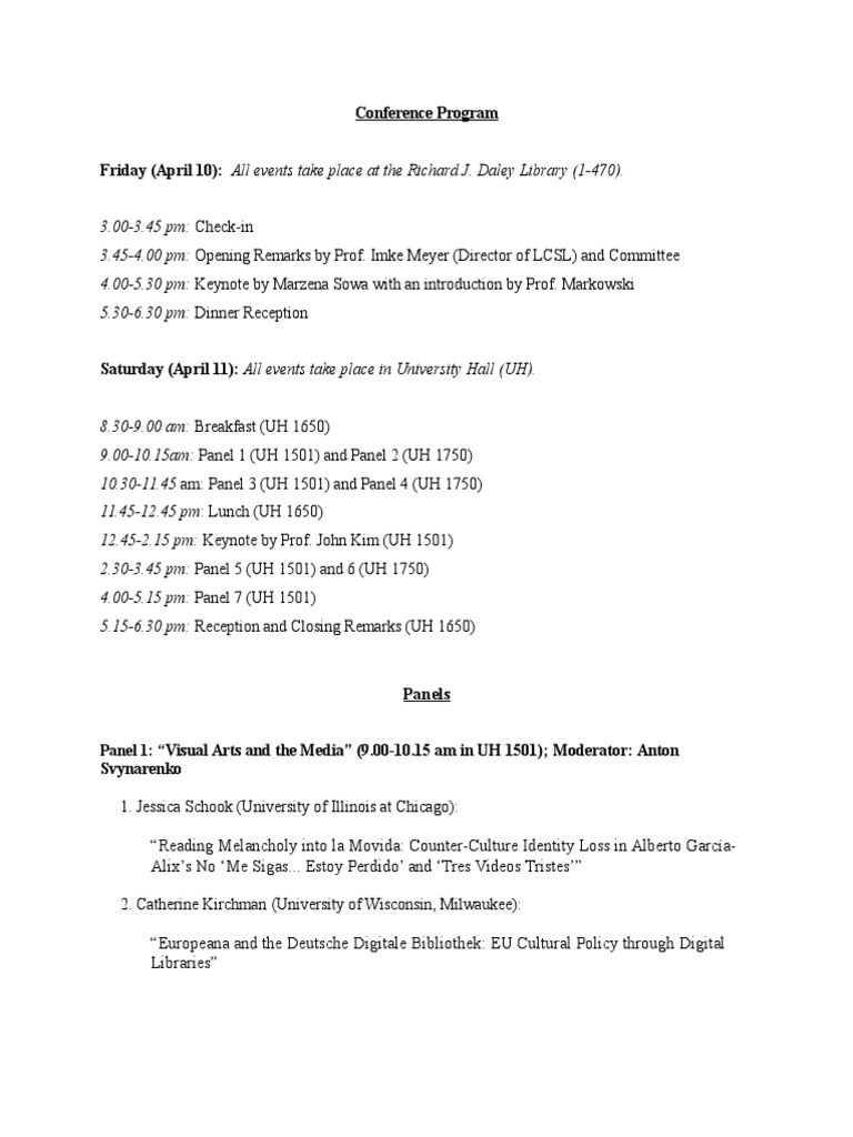 Conference Program | PDF | Politics (General)