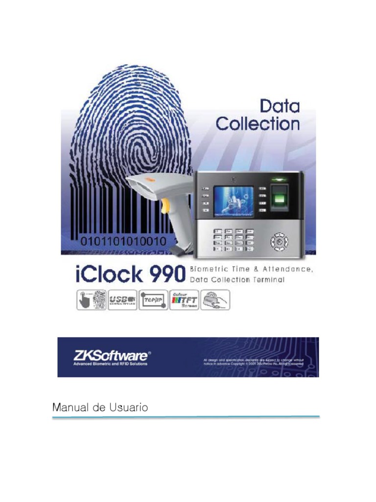 Manual de iClock 990 en Español | PDF | Contraseña | Memoria USB
