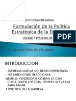 Formulacion de Politica Estrategicasde La Empresa-C4