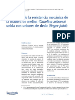 Evaluación de La Resistencia Mecánica de La Madera de Melina (Gmelina Arborea) Unida Con Uniones de Dedo (Finger Joint)