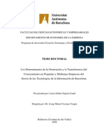 Los determinantes en la generación y la transferencia del conocimiento en pequeñas y medianas empresas del sector de las tecnologías de la información en Barcelona