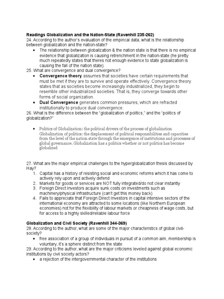 Globalization's Impact on Nation-States | PDF | Globalization | Civil ...